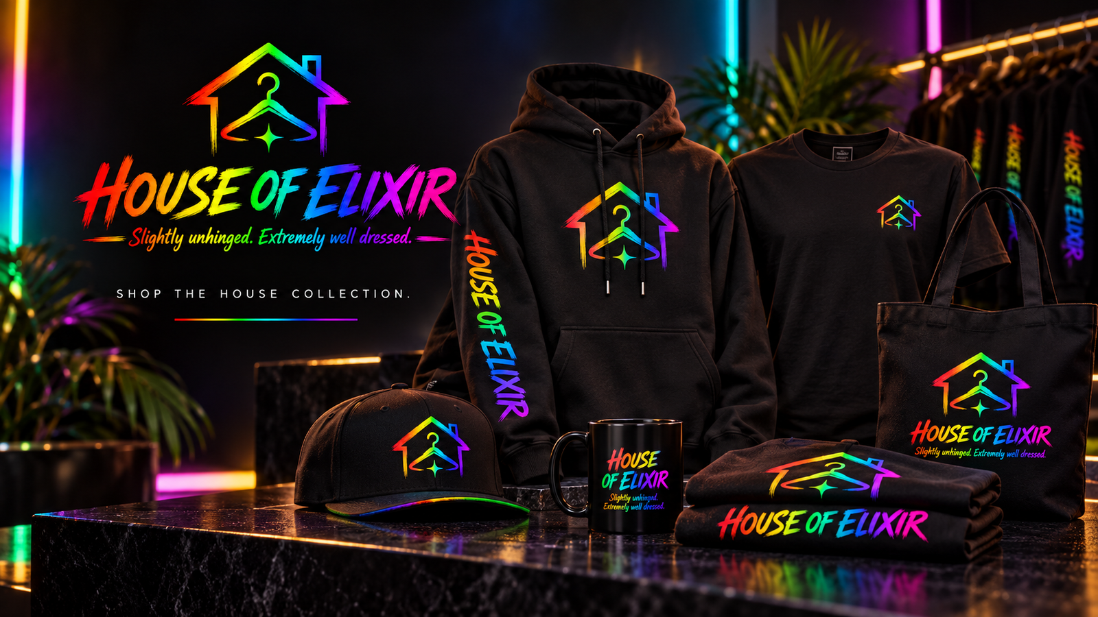 House of Elixir clothing and merchandise collection